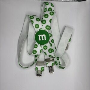 M&M's Candy Green And White Adjustable Suspenders Spirit Halloween Costume